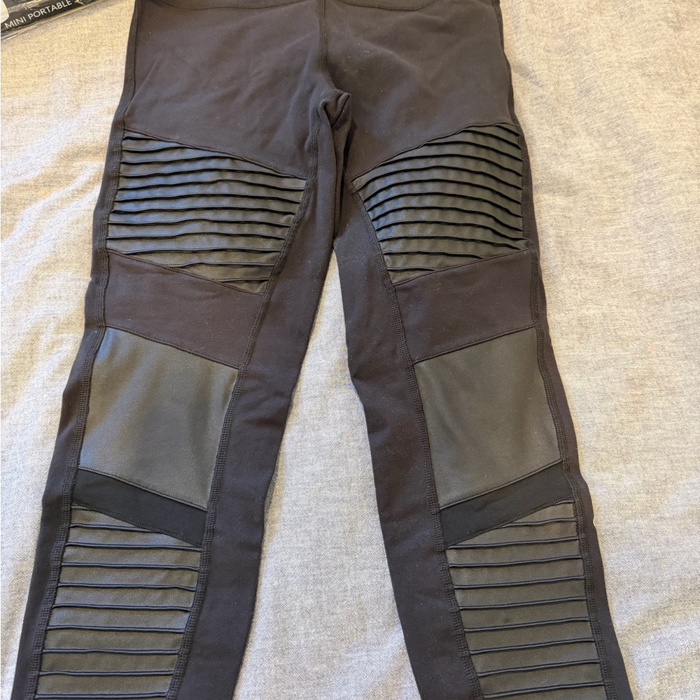 All Yoga Black Moto Panel Leggings